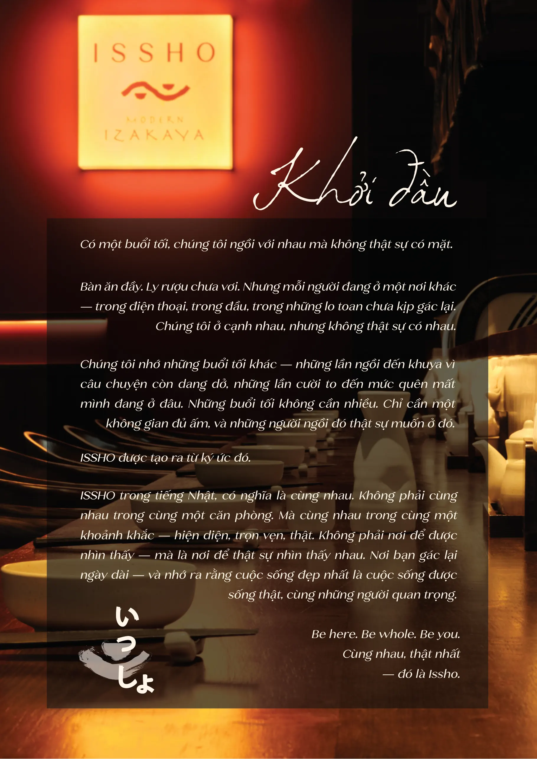 Thực đơn Issho trang 1